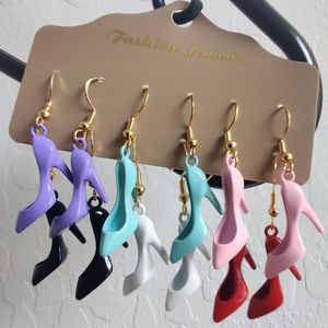 🆕 6 pair hand crafted high heel earrings